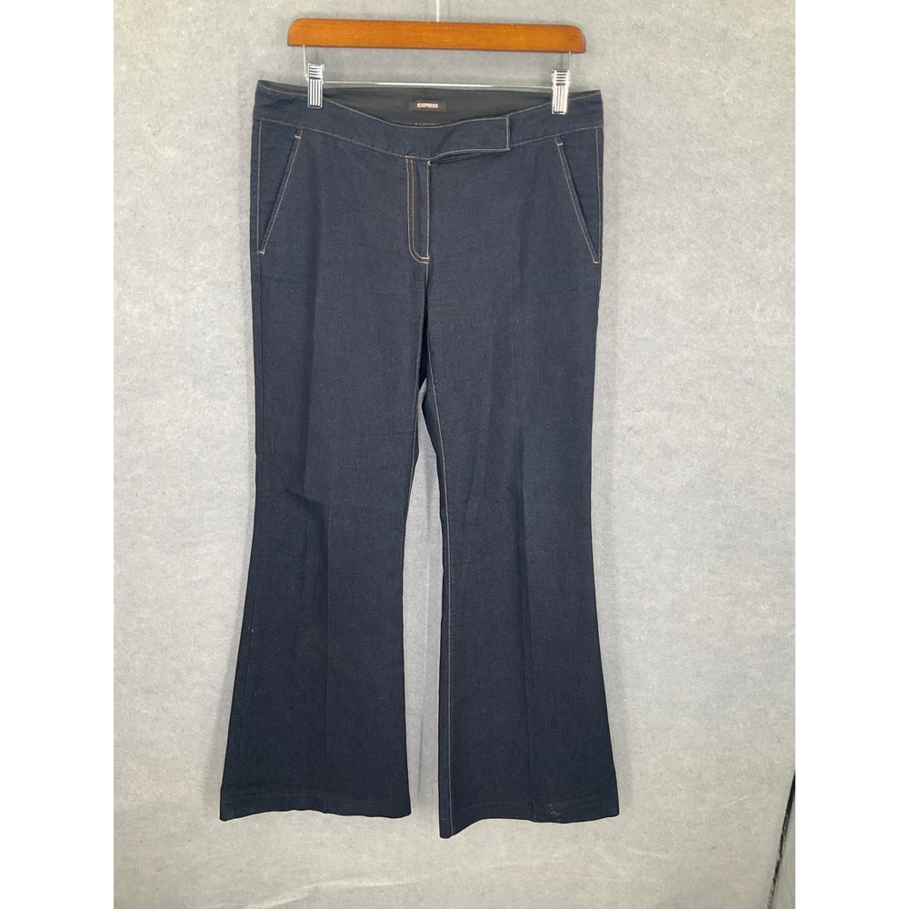 EXPRESS Precision Fit Dark Wash Flare Leg‎ Jeans Women's Sz 10 Career Casual Y2K